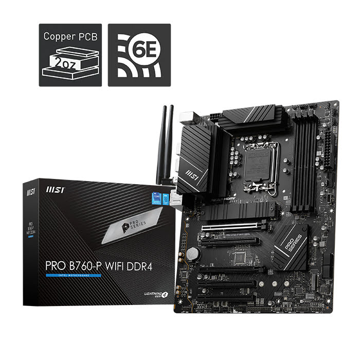 MSI PRO B760-P WIFI DDR4 ATX  - Carte mère MSI - grosbill-pro.com - 0