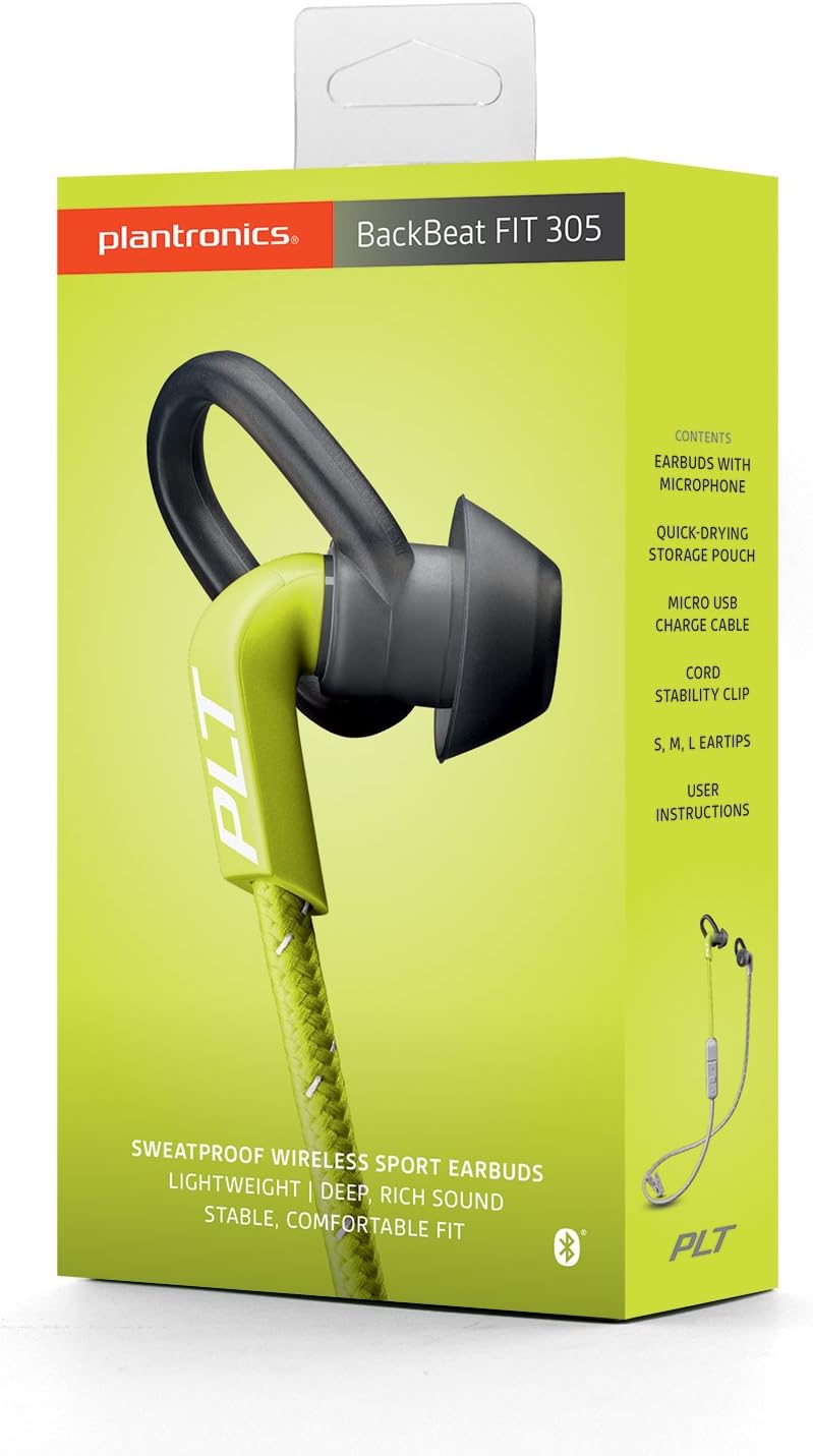 Plantronics BackBeat Fit 305 gris, citron Intra Auriculaire  - Micro-casque - 1