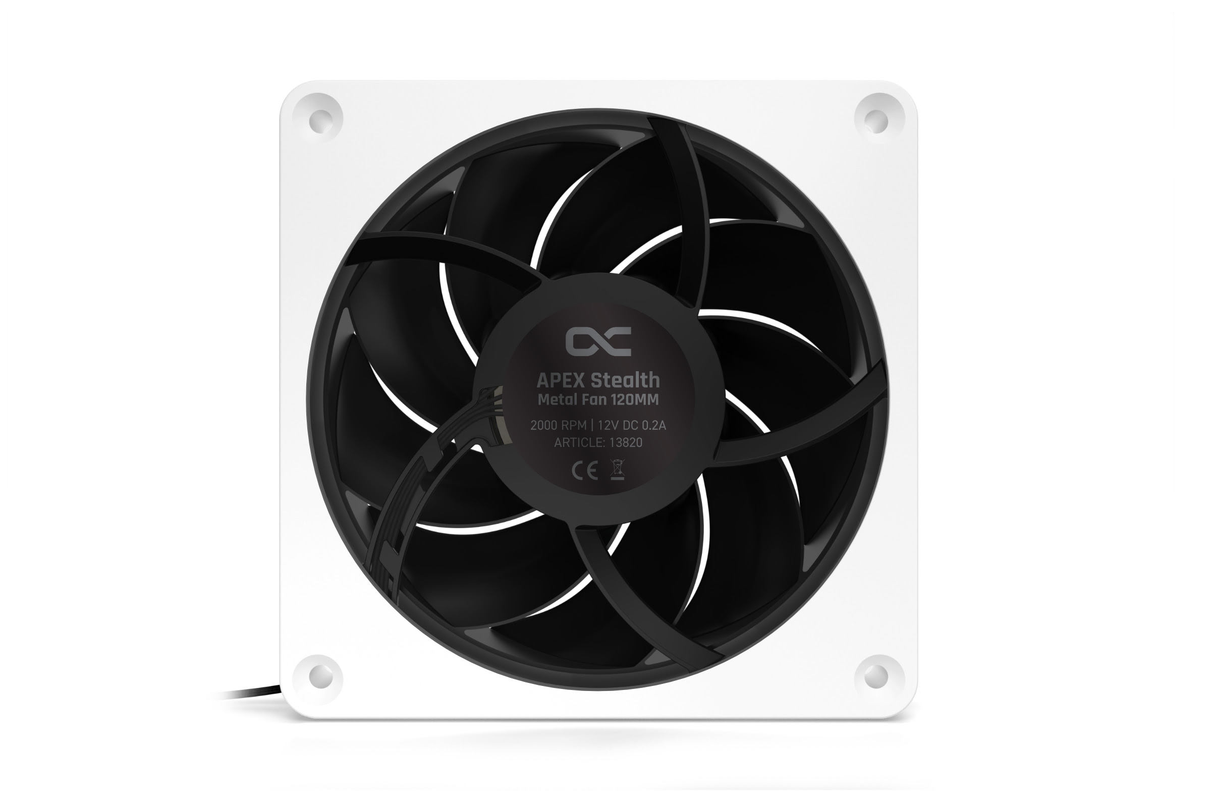 Alphacool Apex Stealth Metal 120mm- 2000rpm Blanc Pack de 3# - Ventilateur boîtier - 1