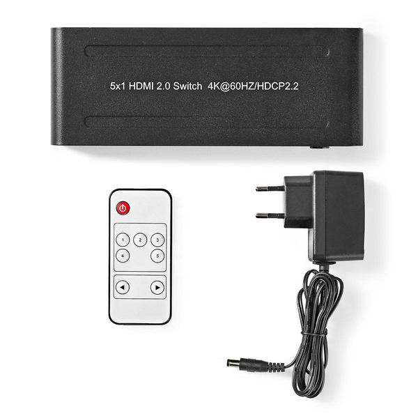 Switch HDMI 5 Ports - 4K 60Hz  - Commutateur Nedis - grosbill-pro.com - 4