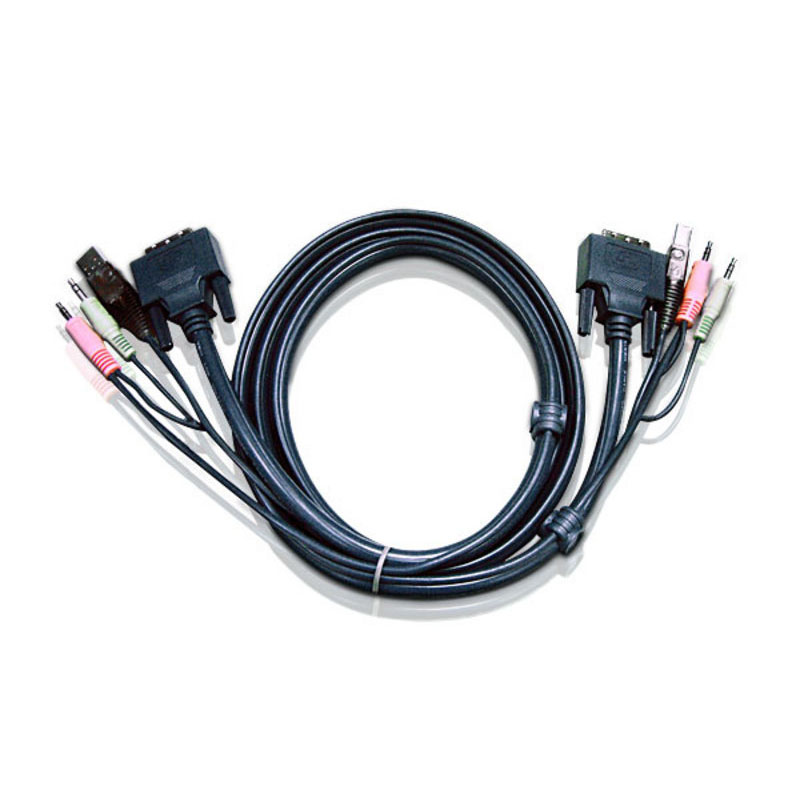Cordon KVM USB DVI-D Audio - 3m -  Aten - grosbill-pro.com - 0