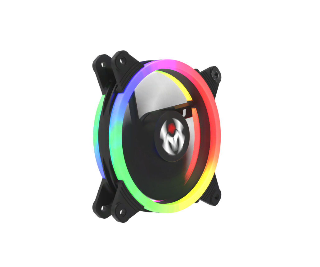 M.RED VAR-12A Noir ARGB Rainbow Double Ring 120mm - Ventilateur boîtier - 3