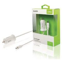 Chargeur de voiture Micro USB - Blanc#