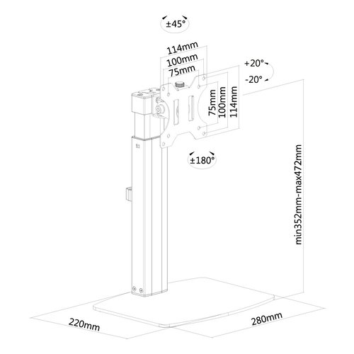 NewStar Flat Screen Desk Mount stand - Achat / Vente sur grosbill-pro.com - 2