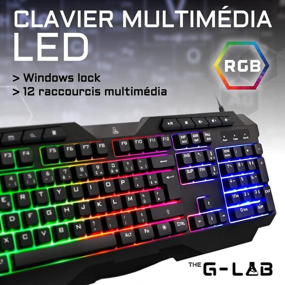 The G-LAB Combo Plutonium Bundle 4 en 1 Noir RGB (COMBO-PLUTONIUM/FR) - Achat / Vente Pack Peripheriques sur grosbill-pro.com - 1