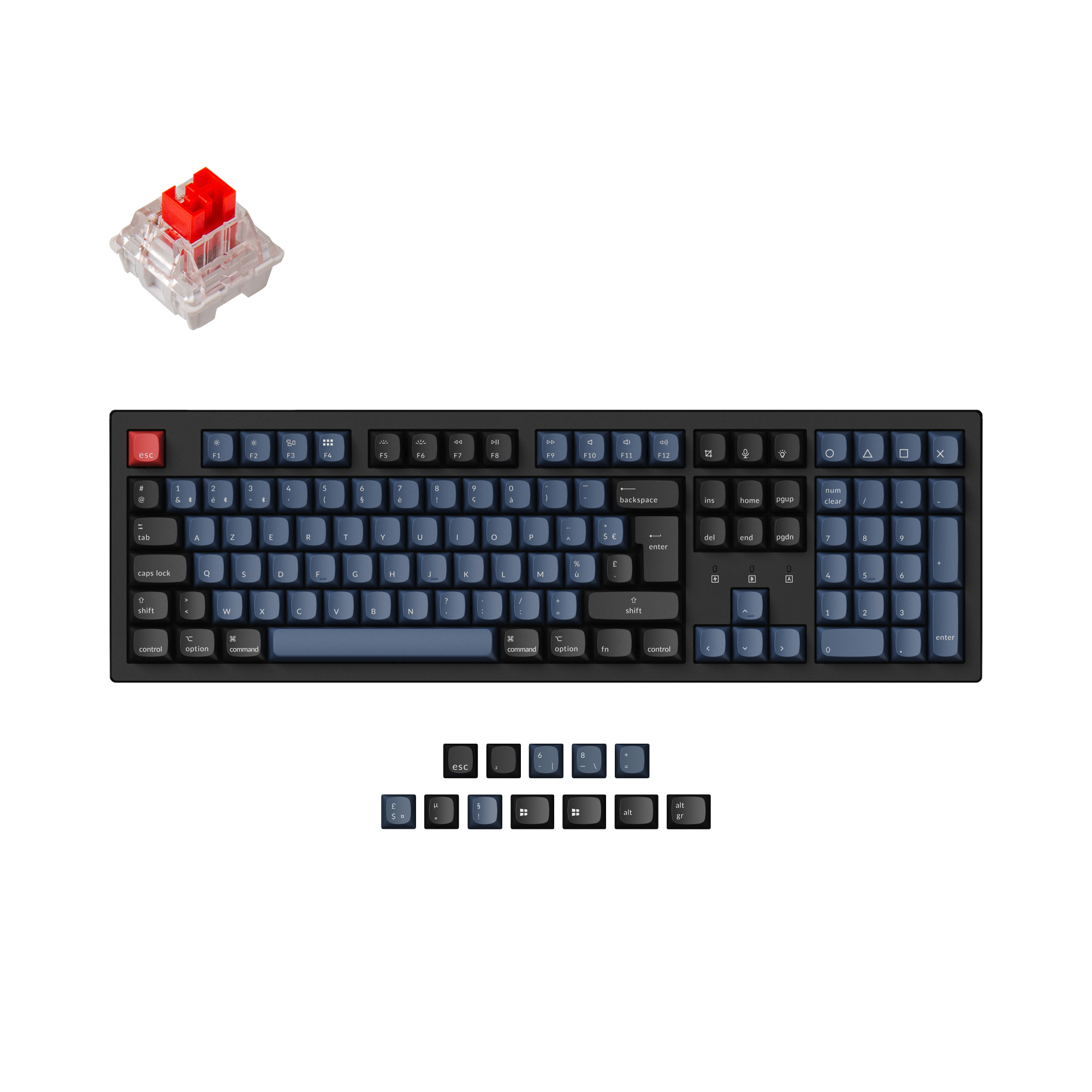 Grosbill Clavier PC Keychron K10 PRO QMK RGB - Noir/Sans fil/100%/Switch Rouge