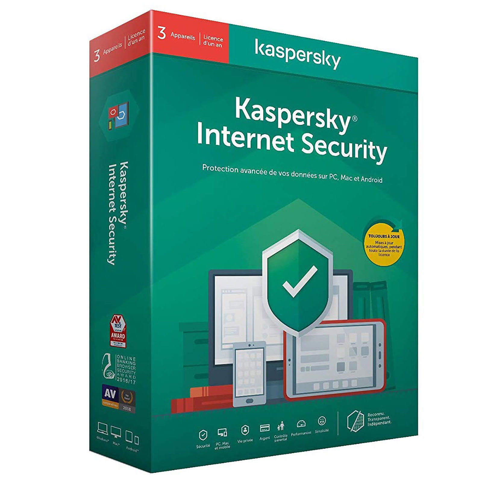 Kaspersky Internet Security - 1 An / 3 PC - Logiciel sécurité - 0
