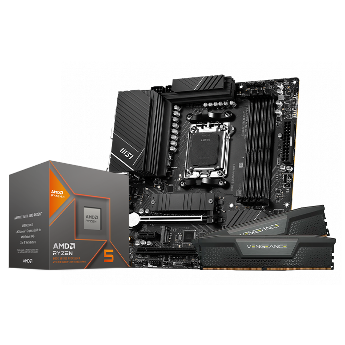 PRO B650M-A WIFI + R5 8600G + Vengeance Black 2x16 - grosbill-pro.com - 0