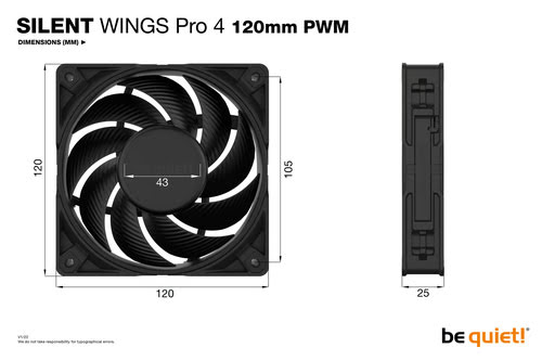 Be Quiet! SILENT WINGS PRO 4 120mm PWM - Ventilateur boîtier - 5