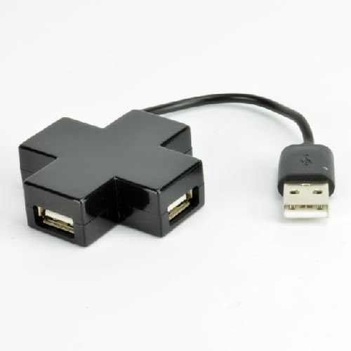 USB 2.0 4 port hub - Black - Achat / Vente sur grosbill-pro.com - 0