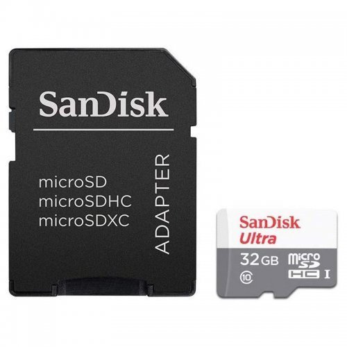 Grosbill Carte mémoire Sandisk 32GB Ultra microSDHC+SD Adapter