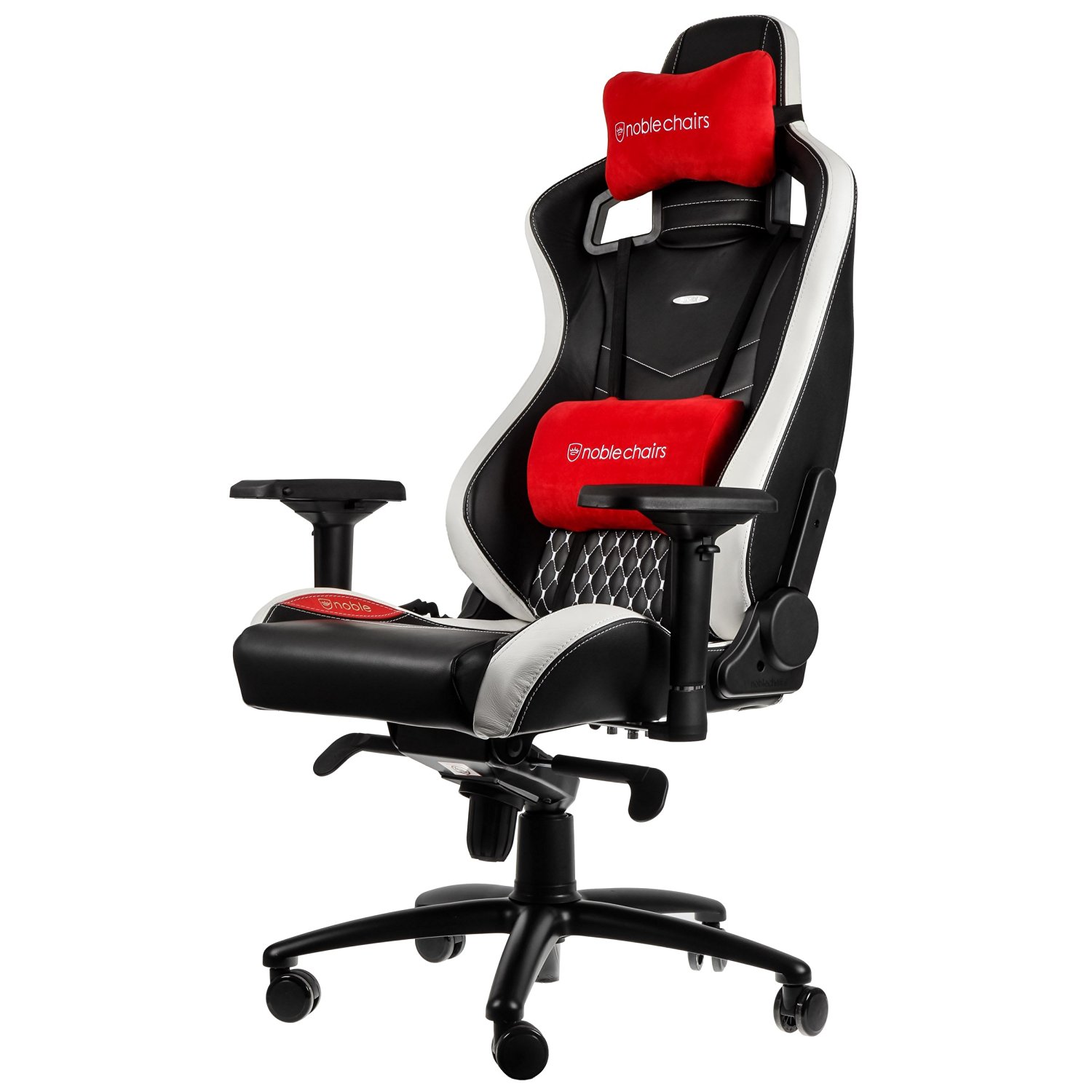 NobleChairs EPIC Cuir véritable Noir/Blanc - Siège PC Gamer - 0