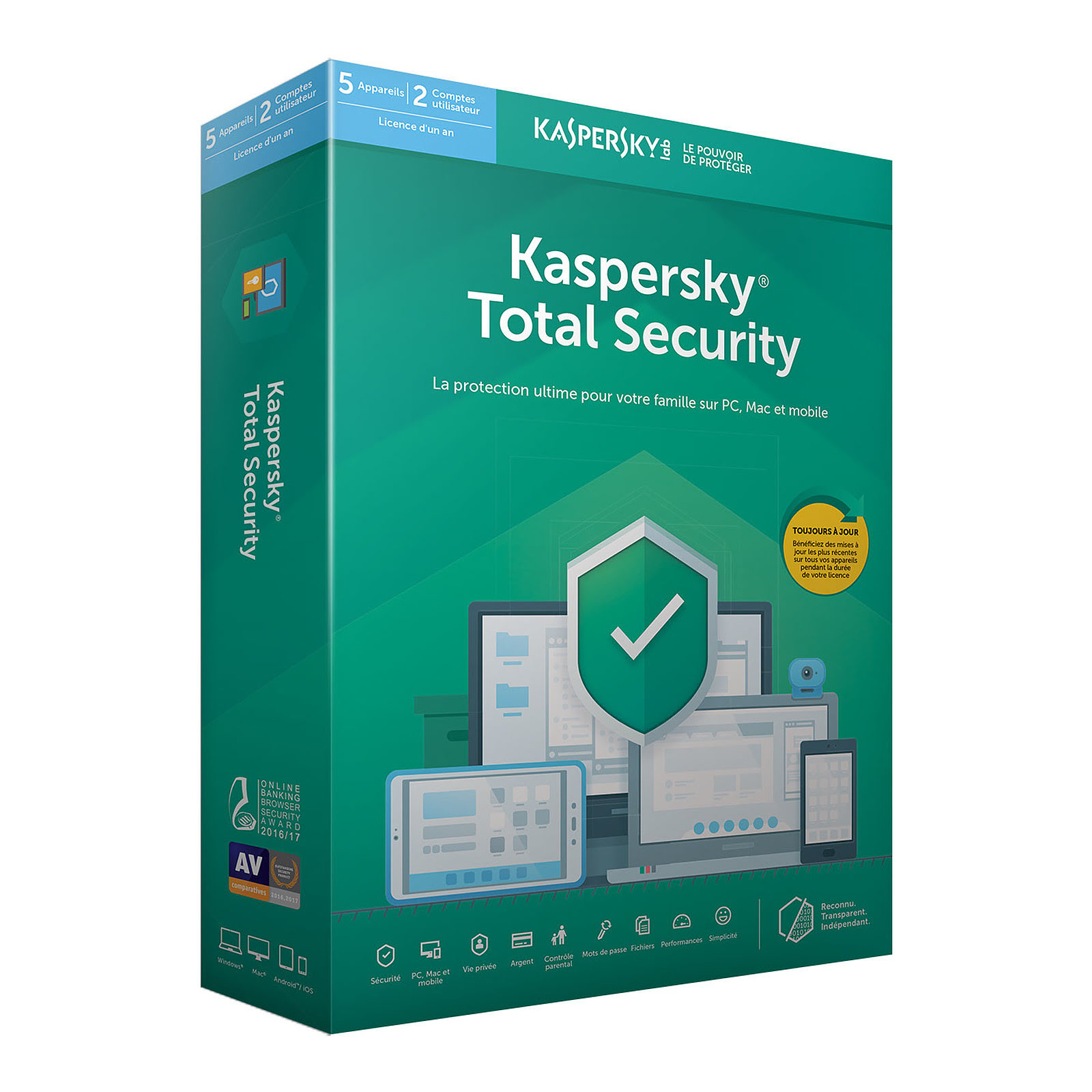 Kaspersky Total Security - 1 An / 5 PC - Logiciel sécurité - 0