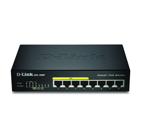 Grosbill Switch D-Link 8 Ports Gigabit/4 Ports PoE+ - DGS-1008P