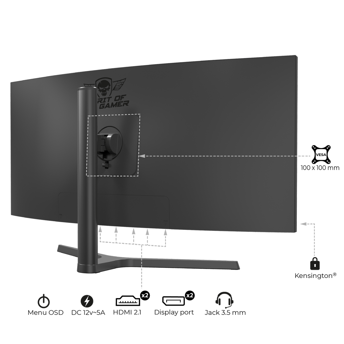 Spirit Of Gamer 34"  SOG-E34V165 - Ecran PC Spirit Of Gamer - 3