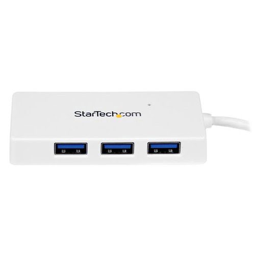 Portable 4 Port Mini USB 3.0 Hub - White - Achat / Vente sur grosbill-pro.com - 2