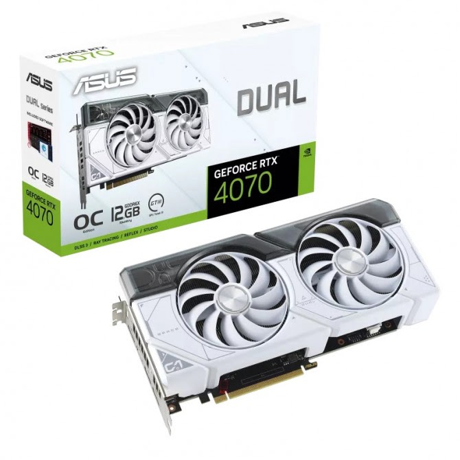 Grosbill Carte graphique Asus DUAL-RTX4070-O12G-WHITE - RTX4070/12G/HDMI/DP