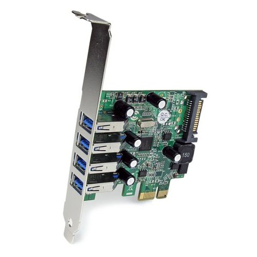 StarTech PCI-Express 1x vers 4 ports USB 3.0 SuperSpeed - Carte réseau - 3