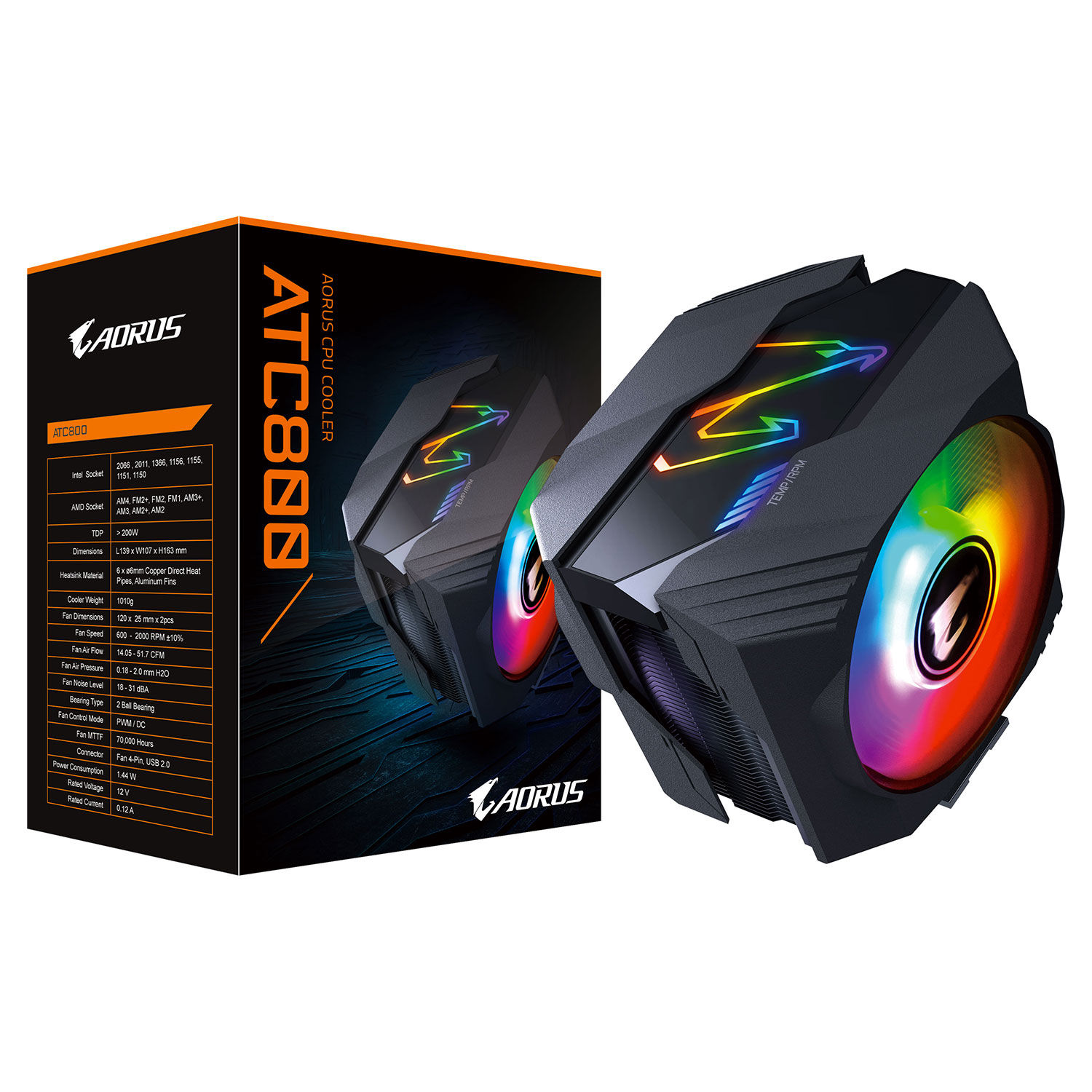 Gigabyte AORUS ATC800 - Ventilateur CPU Gigabyte - grosbill-pro.com - 1