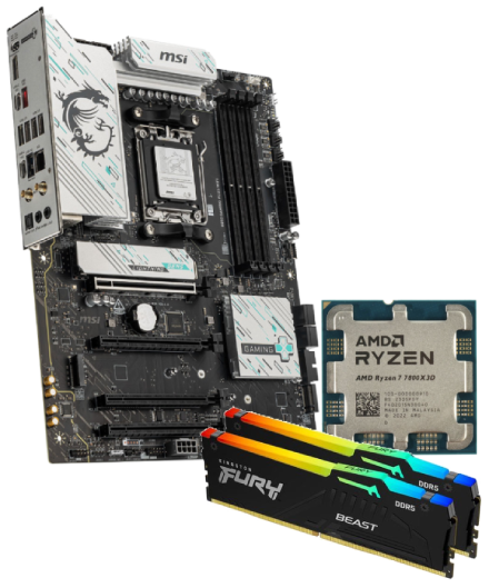 7800X3D + B850 + 2x16Go