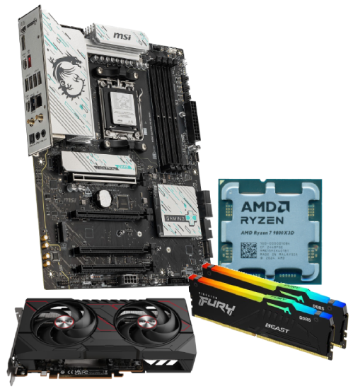 9060XT Pulse + 9800X3D + B850 + 2x16Go