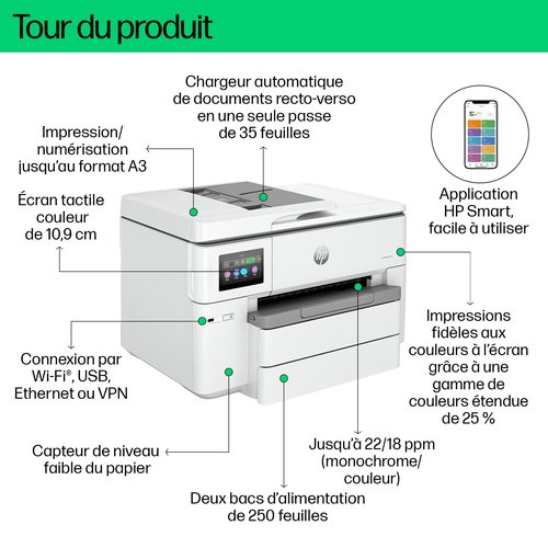 HP OFFICEJET PRO 9730E WF AIO - Achat / Vente sur grosbill-pro.com - 9