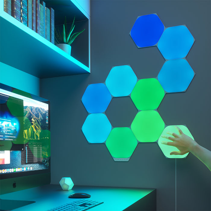 Nanoleaf Shapes Hexagons Starter Kit - 9 pièces  (NL42-0002HX-9PK) - Achat / Vente Objet connecté / Domotique sur grosbill-pro.com - 1