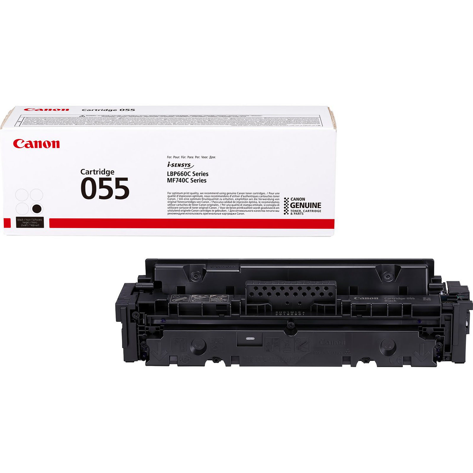 Cartouche 055 noire 2300 p - 3016C002 pour imprimante Laser Canon - 0