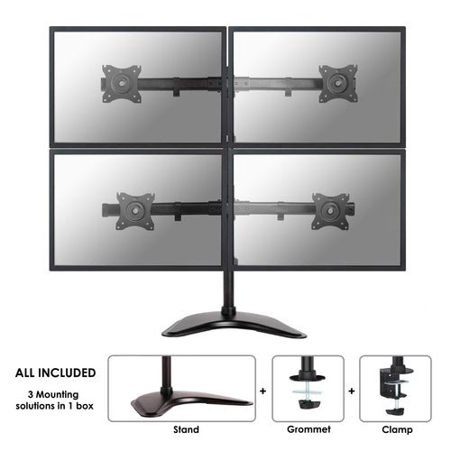 Grosbill Accessoire écran NewStar Desk Mount 4xScreen 10-27" BLACK