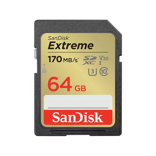 Grosbill Carte mémoire Sandisk EXTREME 64B SDXC MEMORY CARD