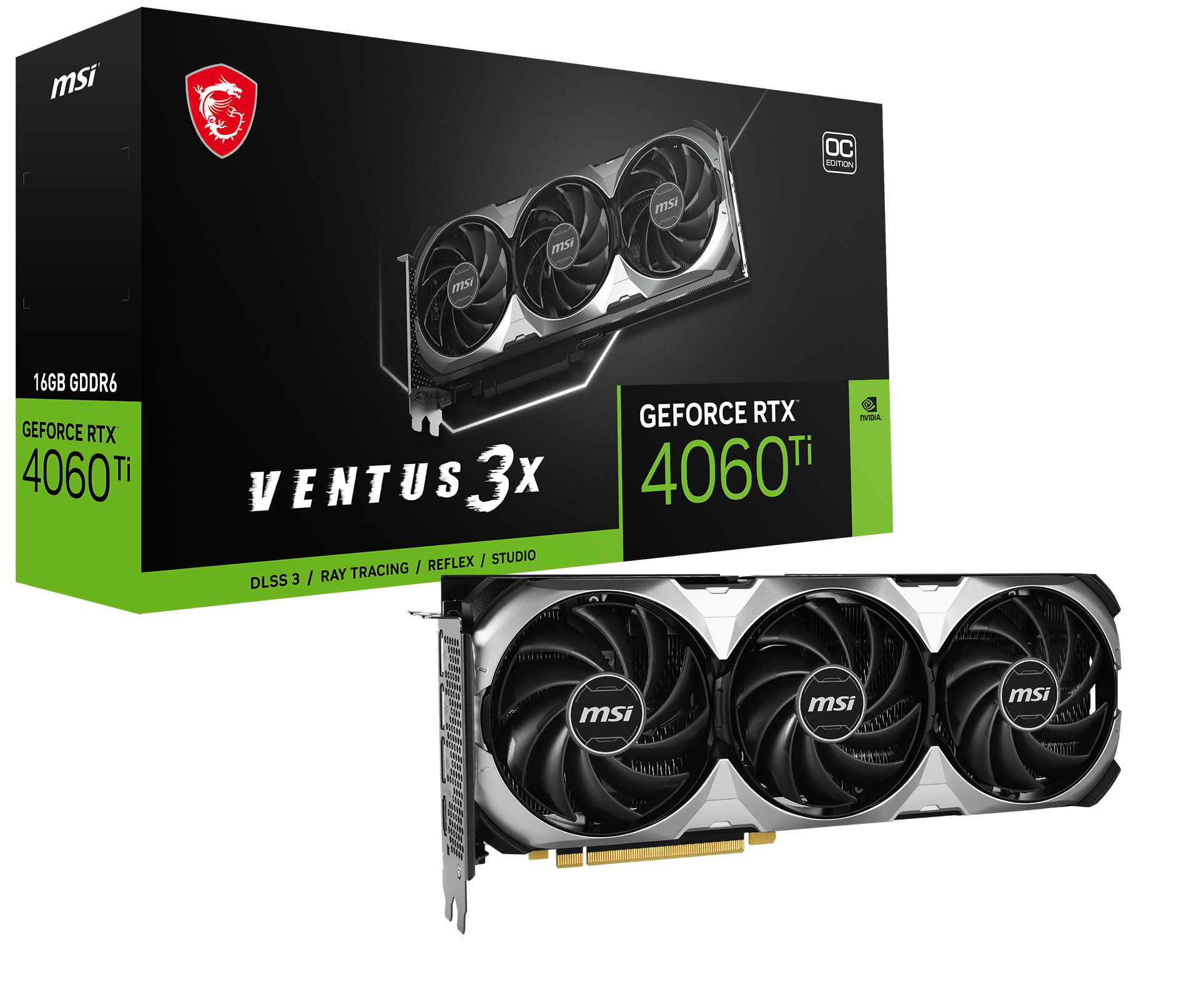 MSI GeForce RTX 4060 Ti VENTUS 3X 16G OC  - Carte graphique MSI - 0