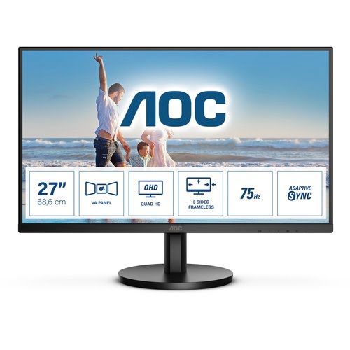 Grosbill Ecran PC AOC Q27B3MA 27" QHD 2560x1440/VA/75Hz/4ms/HDMI/DP