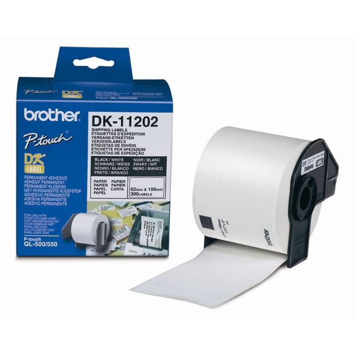 DK11202 - 300 étiquettes 62x100mm pour imprimante Transfert thermique Brother - 0