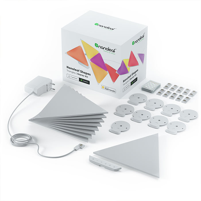 Nanoleaf Shapes Triangles Starter Kit - 9 Pièces (NL47-0002TW-9PK) - Achat / Vente Objet connecté / Domotique sur grosbill-pro.com - 1