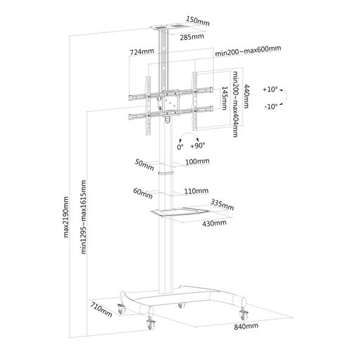 NewStar Mobile Flat Screen Floor Stand - Achat / Vente sur grosbill-pro.com - 2