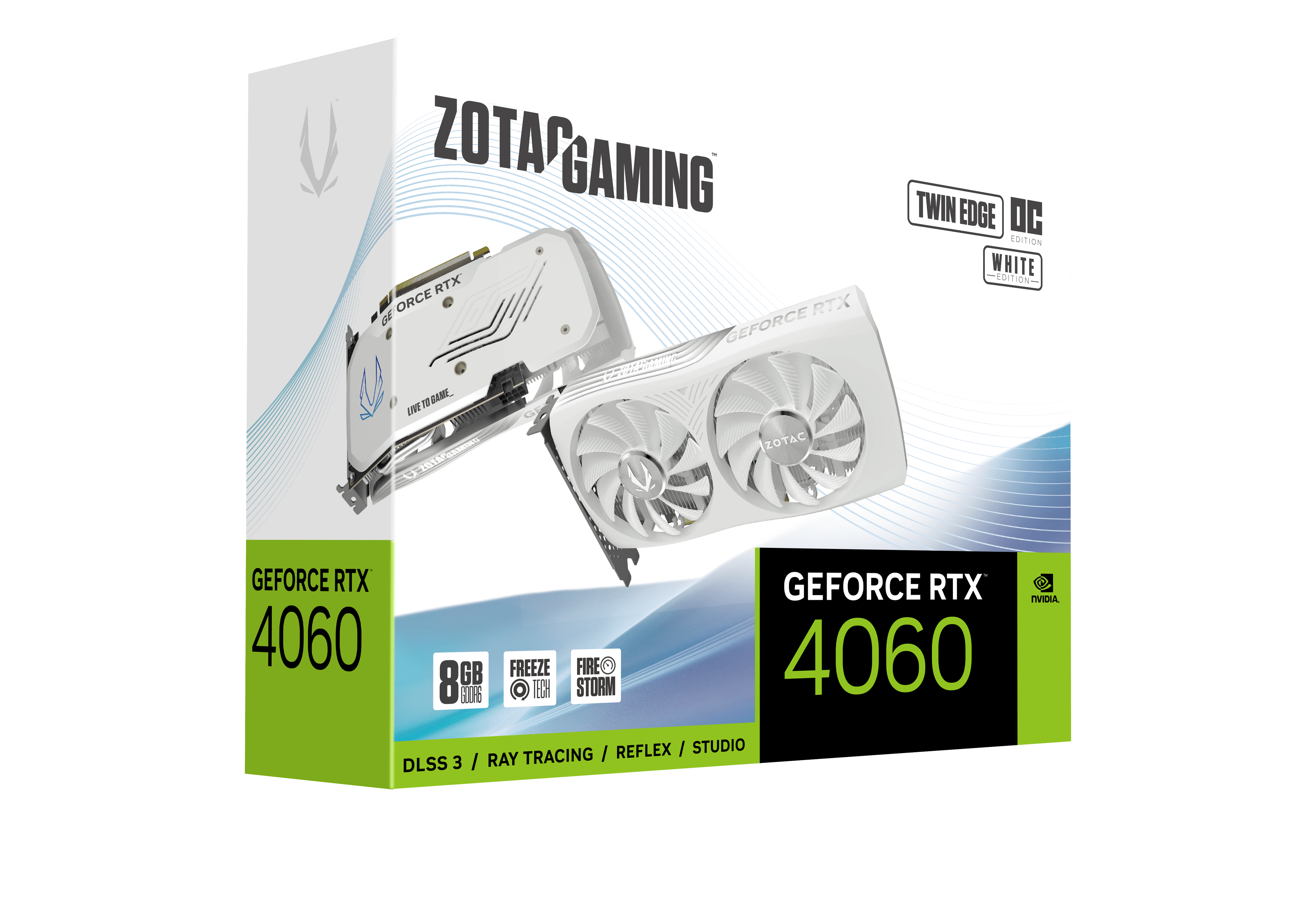 ZOTAC GeForce RTX 4060 TWIN EDGE OC Blanc 8G - Carte graphique - 1