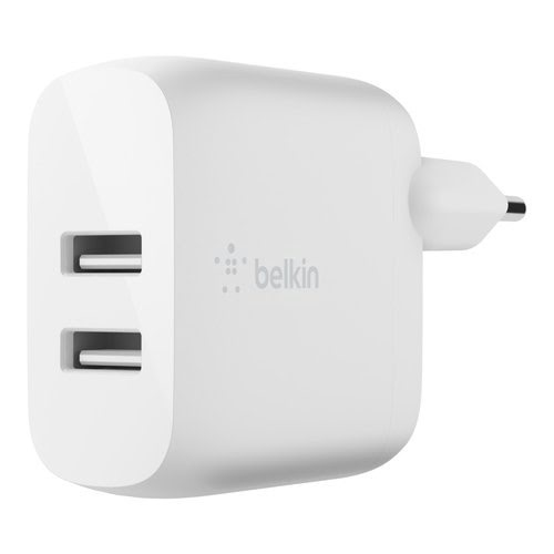 Grosbill Accessoire tablette Belkin Dual USB-A Wall Charger 12W X2 White
