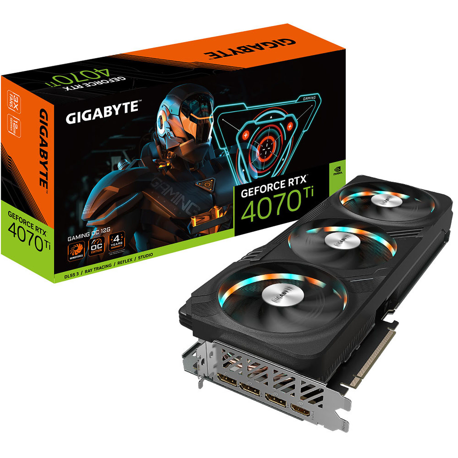 Grosbill Carte graphique Gigabyte GeForce RTX 4070 Ti WINDFORCE OC 12G