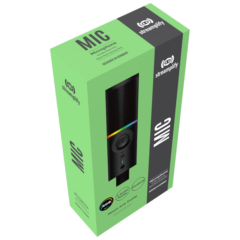 Streamplify Microphone RGB avec bras de montage (SPMC-MZ1C227.11