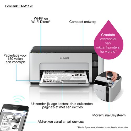 Imprimante Epson EcoTank ET-M1120 A4 WIFI/USB  - grosbill-pro.com - 11