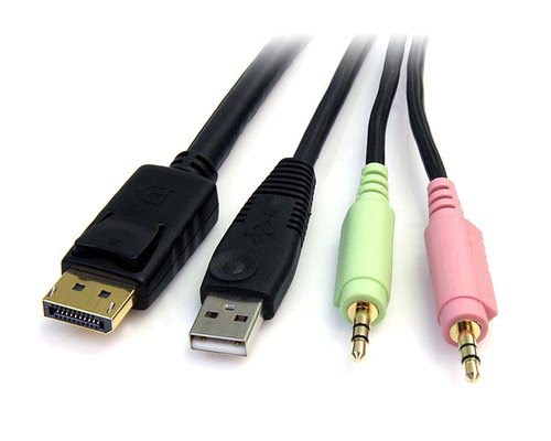 4-in-1 USB DisplayPort KVM Switch Cable - Achat / Vente sur grosbill-pro.com - 1