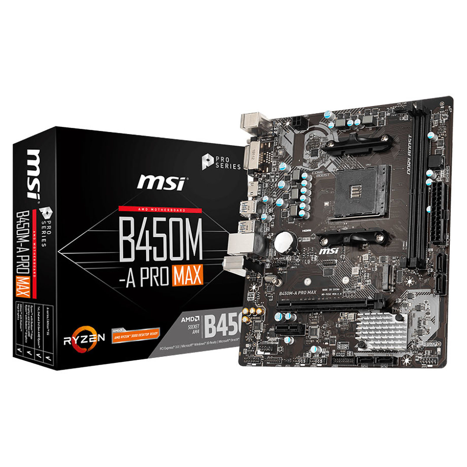 MSI B450M-A PRO MAX Micro-ATX  - Carte mère MSI - grosbill-pro.com - 0