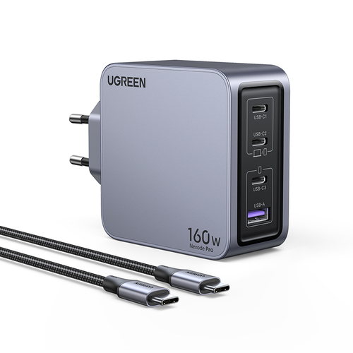 Chargeur secteur 160W 4 ports + Câble USB-C - 1,5m