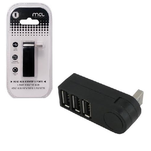 Grosbill Switch MCL Samar USB 2.0 3 port rotative hub without powe