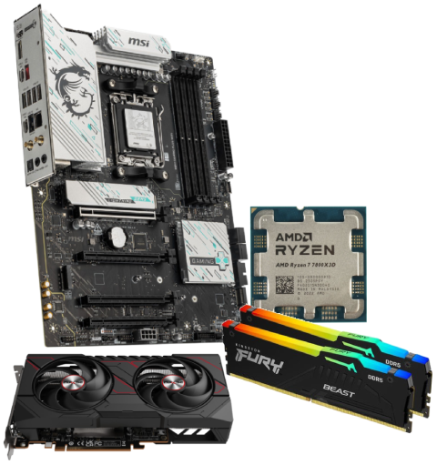 9060XT Pulse + 7800X3D + B850 + 2x16Go