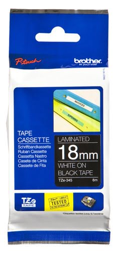 Tape/18mm white on black f P-Touch - Achat / Vente sur grosbill-pro.com - 0
