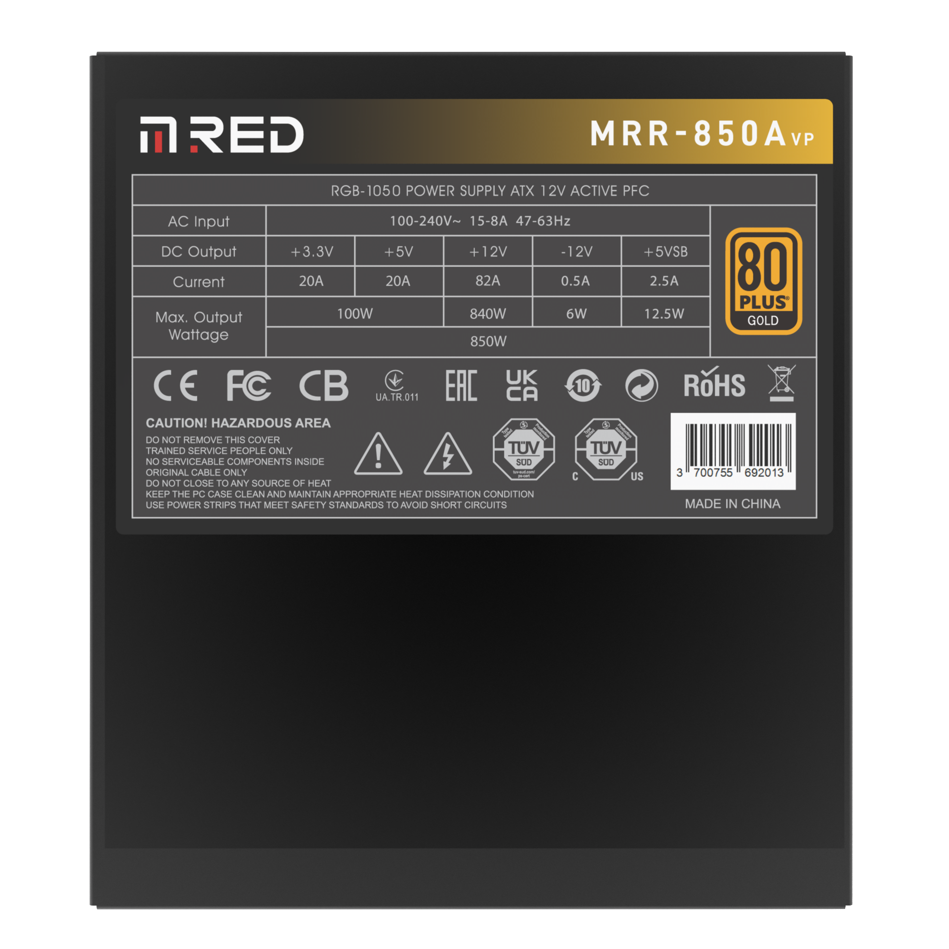 M.RED 80+GOLD FM (850W) - Alimentation M.RED - grosbill-pro.com - 4