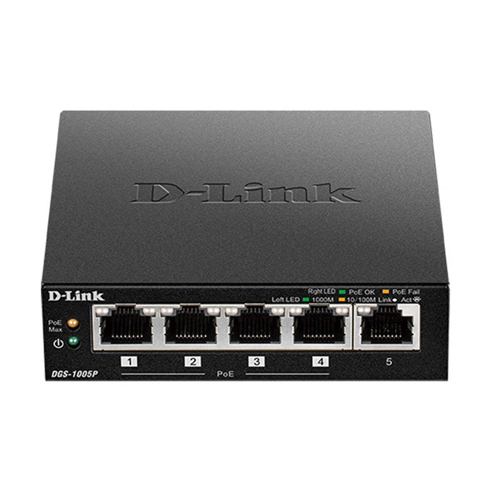 Switch D-Link 5 Ports 10/100/1000Mbps DGS-1005P (4 POE) - 0