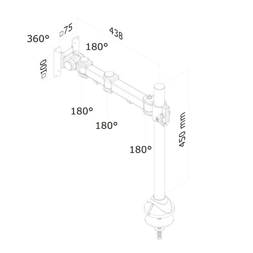 Desk Mount 10-30" Grommet FullMotion SIL - Achat / Vente sur grosbill-pro.com - 2