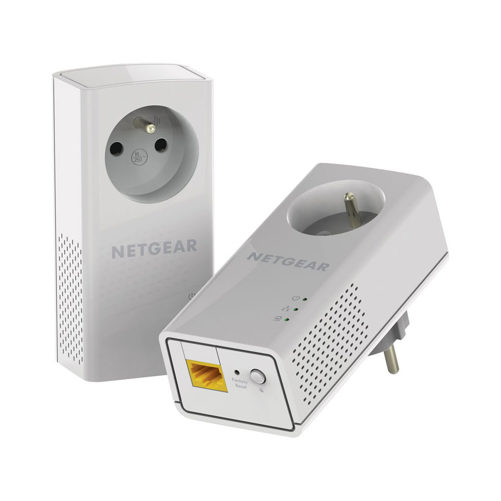 Netgear PLP1000 (1000Mb) avec prise - Pack de 2# - Adaptateur CPL - 0